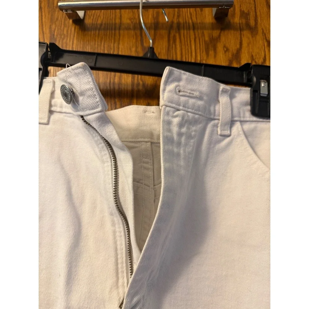 Vintage Lee Womens High Waisted White Denim Shorts‎ Mom Style Retro Size 12 long
